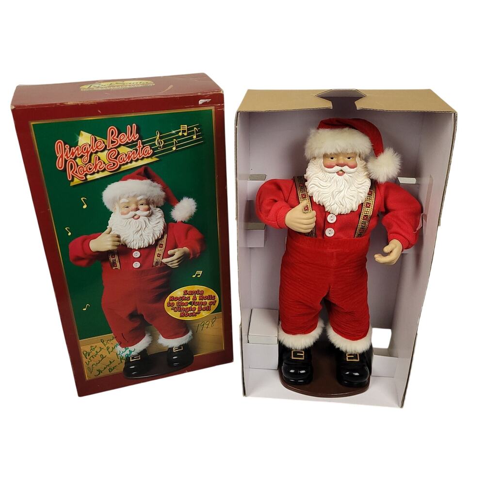 Vintage Christmas Fantasy Jingle Bell Rock Santa 1998 Edition #1 EUC In Box
